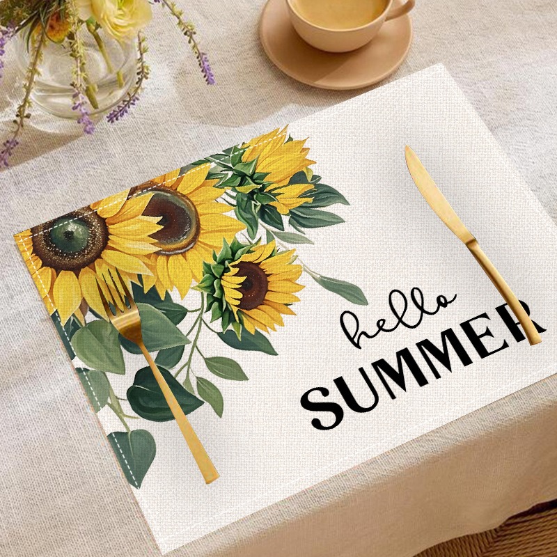 Linen Table Runner - 5 SZTUK Wiosenno-Letni Zestaw Podkładek na