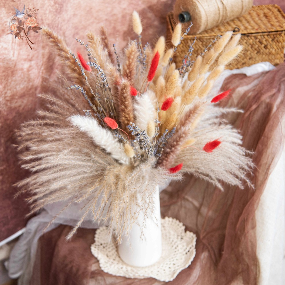 Pampas Grass Decor - Naturalny bukiet z suszonych kwiatów pampasów