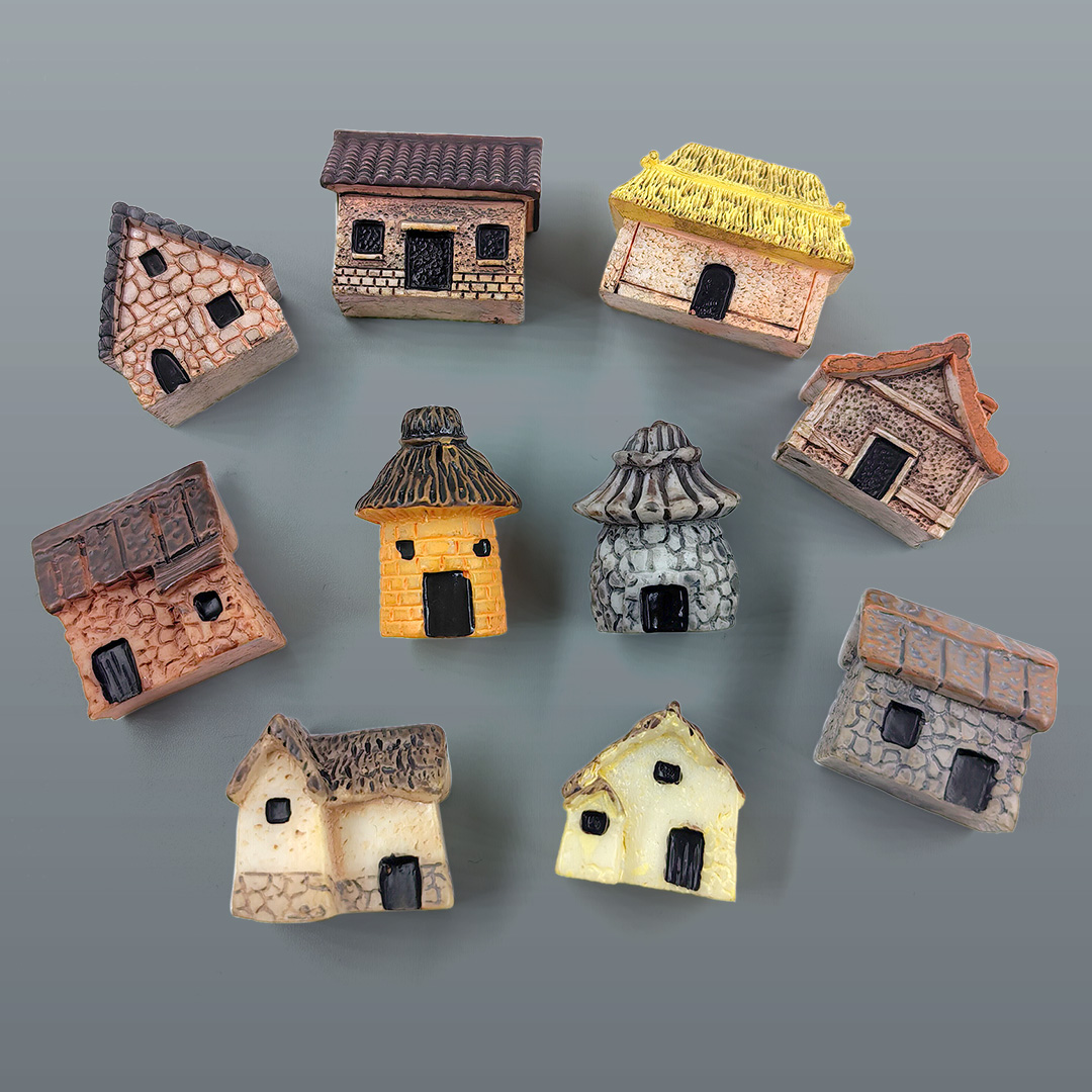 Home Decor Za - Miniaturowa Figurka Domku z Żywicy DIY