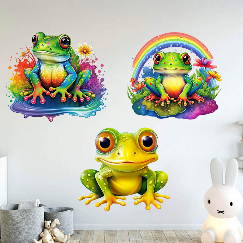 Home Decor Y2K - M728 Śliczna tęczowa żaba Naklejka ścienna