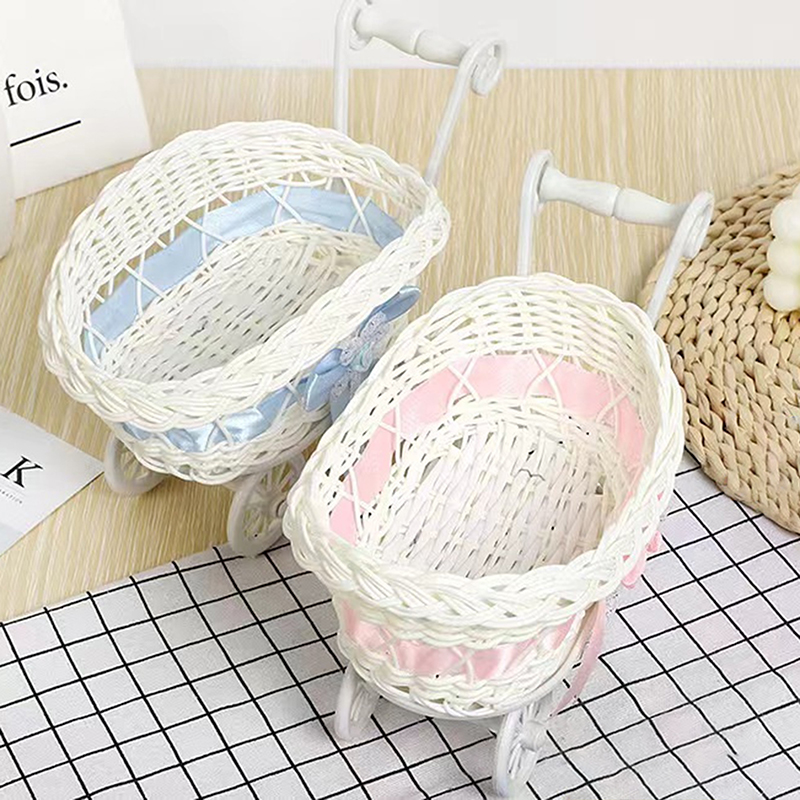 Rattan Plant Basket - 1 szt. Kosz wózek dziecięcy wózek