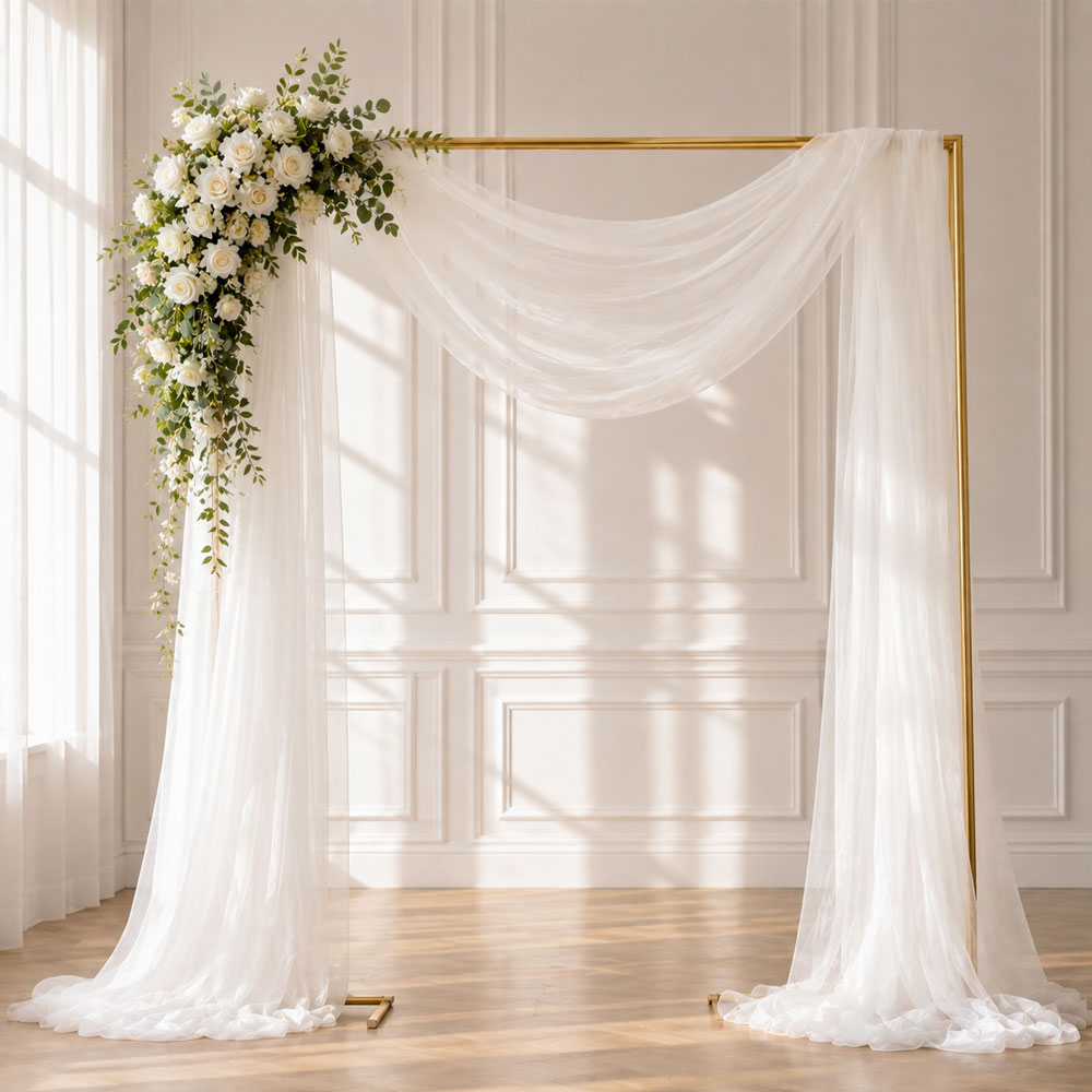 Linen Table Runner - 1 opakowanie lekkiej, przezroczystej tiulowej tkaniny,