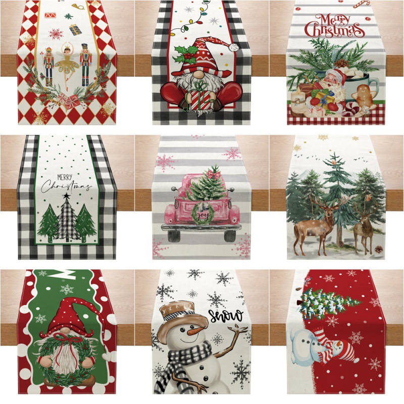 Bożonarodzeniowy bieżnik nowy  – Linen Table Runner recenzja i cena
