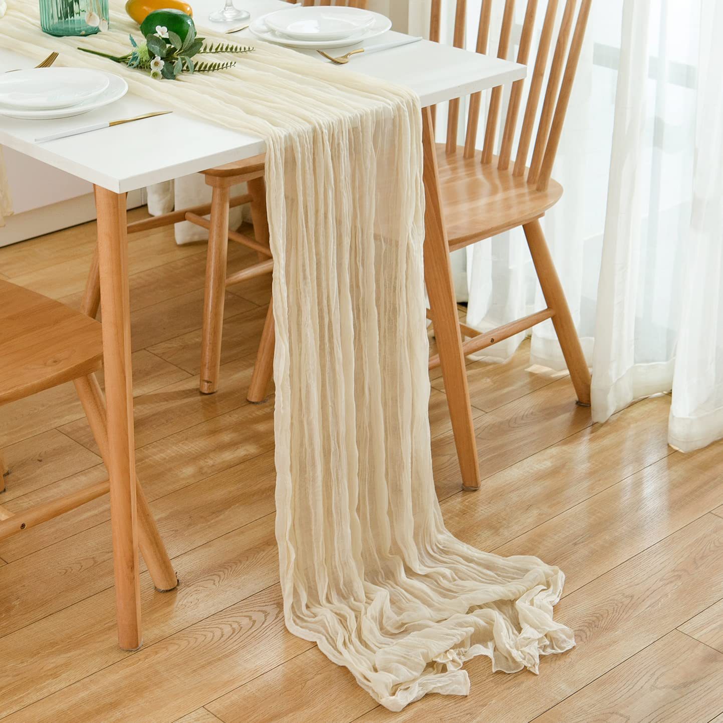 Obrus z gazy z zmarszczkami Pó – Linen Table Runner recenzja i cena