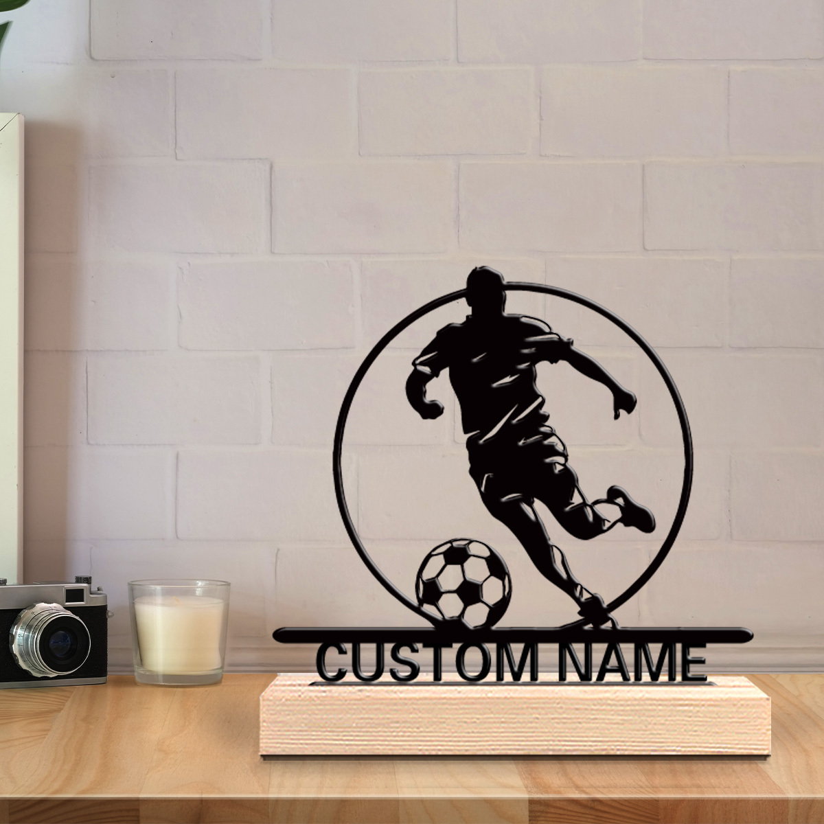 Metalowa statuetka piłkarza z  – Home Decor Theme recenzja i cena