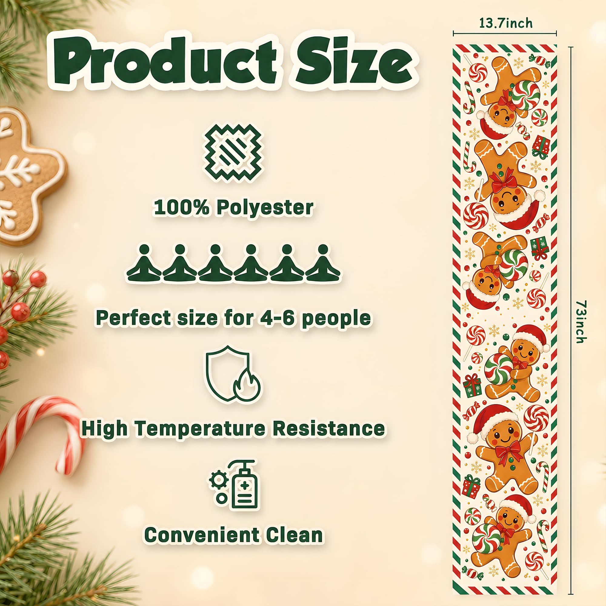 Świąteczny obrus z motywem pie – Linen Table Runner recenzja i cena