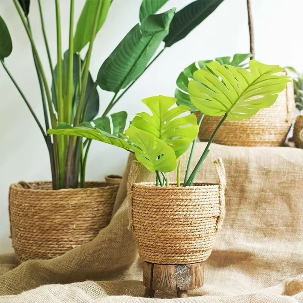 1 szt. Kosz na kwiaty z rattan – Rattan Plant Basket recenzja i cena